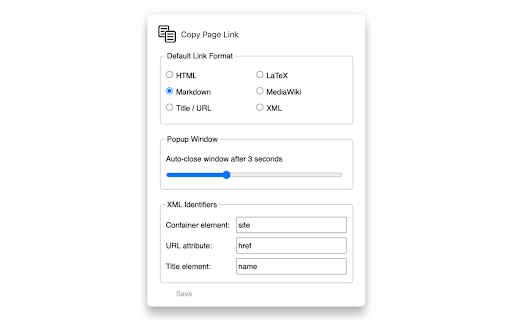 Copy Page Link screenshot