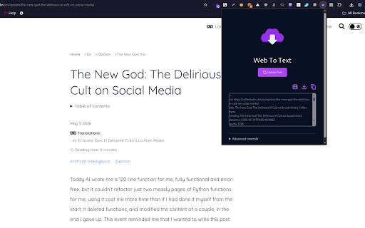 Web to Text screenshot
