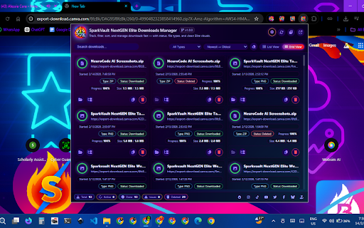 SparkVault NextGEN Elite Downloads Manager screenshot