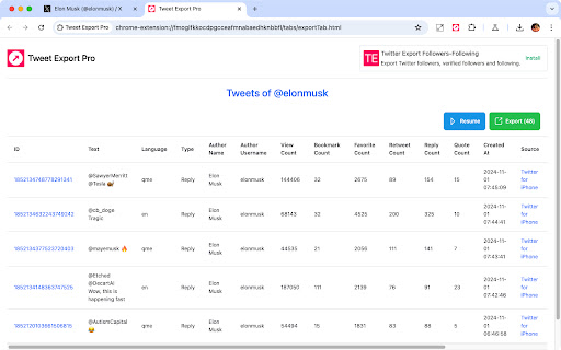 Export Tweets from User, Hashtag, and Search Term screenshot