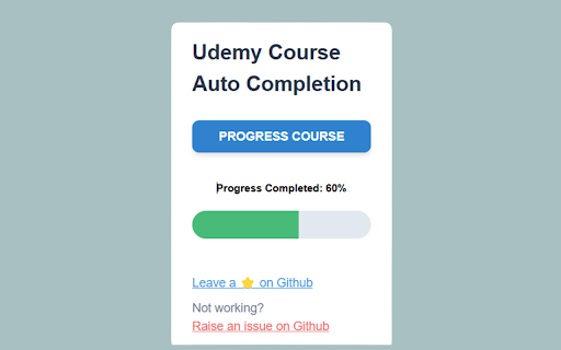 Udemy Course Auto Completion screenshot