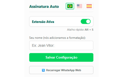 Assinatura Automática para WhatsApp screenshot