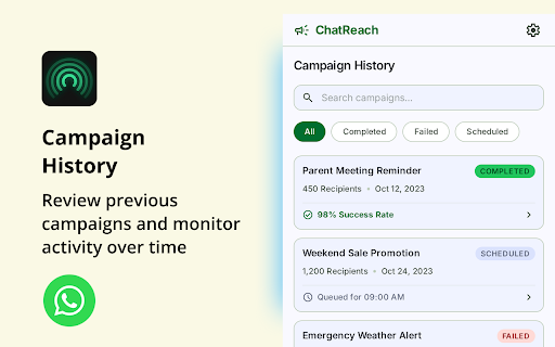 ChatReach: WhatsApp Bulk Message Sender screenshot