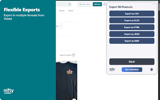V-Thrift Scraper: Export Listings, Sellers, Reviews & More screenshot
