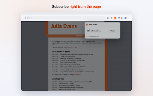 NewTabFeed screenshot