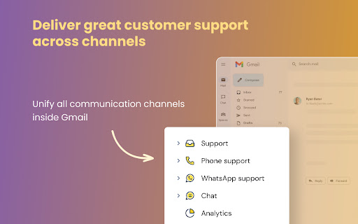 Hiver in Gmail: AI-powered customer service platform screenshot