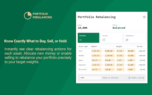 Portfolio Rebalancing screenshot