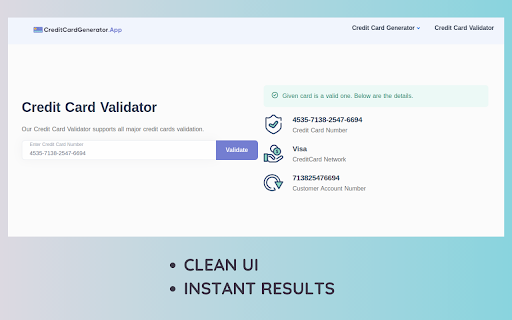 Credit Card Validator screenshot