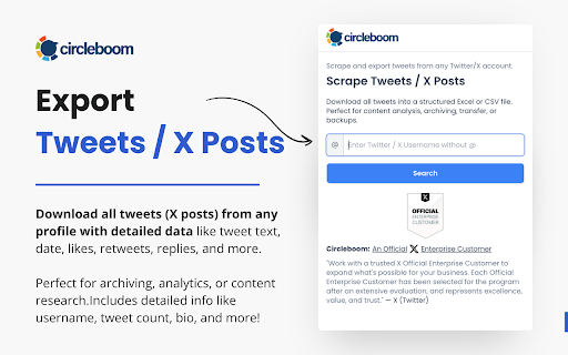 Circleboom Export Twitter/X Tweets screenshot