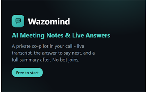Wazomind: AI Meeting Notes & Live Answers screenshot
