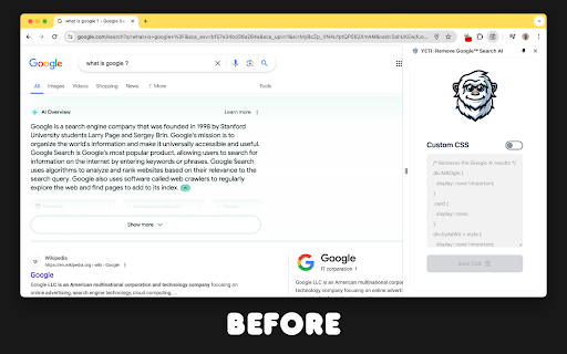 YETI: Remove Google™ Search AI screenshot