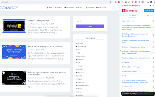 Bookmarks Management screenshot