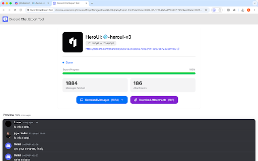Discord Chat Export Tool screenshot