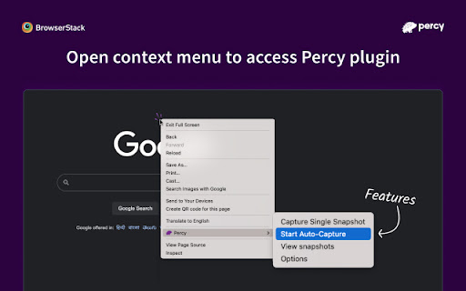 Percy Web Extension screenshot