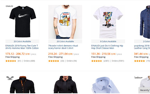 Replace USD with THB for AliExpress.com screenshot