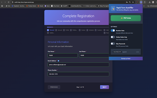Rapid Form AutoFiller screenshot