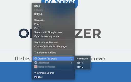 TabDeck - Manage your workspaces with tabs screenshot