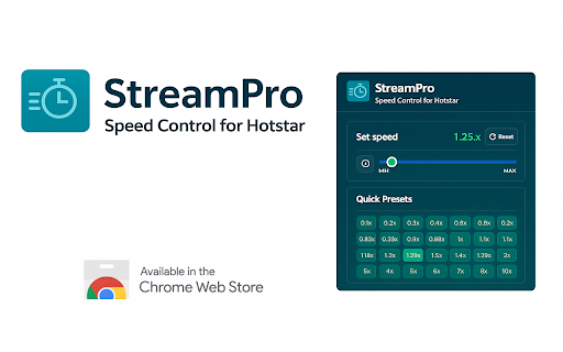 StreamPro: Speed Control works with Hotstar screenshot