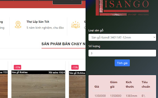 Tính giá sàn gỗ screenshot