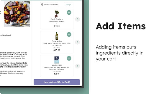 Recipe Reader & Grocery Finder | Ceres Cart screenshot