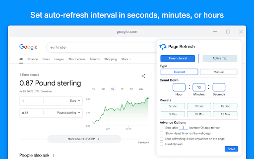 Auto refresh page - reload page screenshot