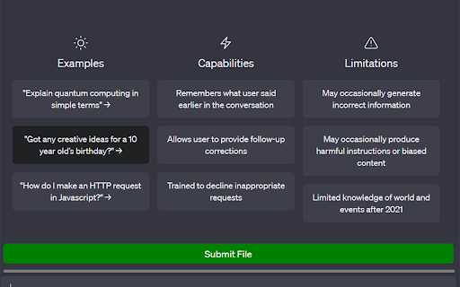 ChatGPT File Uploader screenshot
