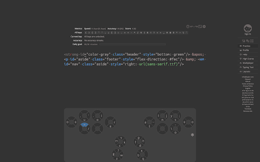 Keybr CC Extension screenshot