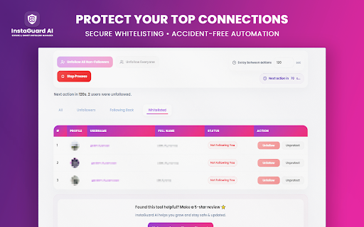 InstaGuard AI for Instagram - Smart Unfollow Manager screenshot