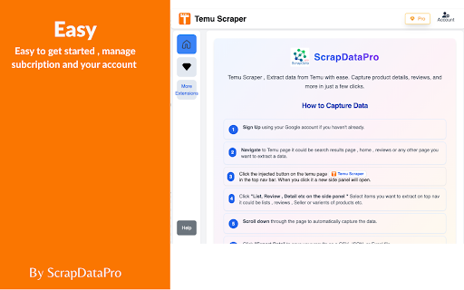 Temu Scraper: Export Temu Listings, Reviews & Sellers screenshot