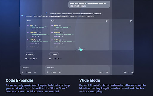 UI Enhancer for Gemini screenshot