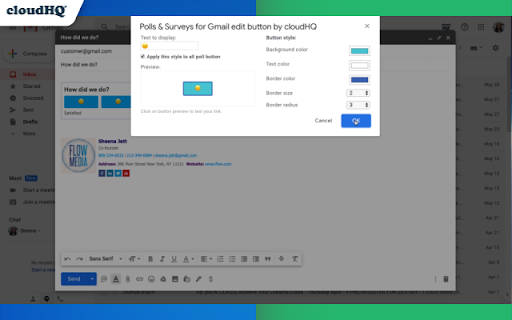 Gmail Free Online Polls & Surveys by cloudHQ screenshot