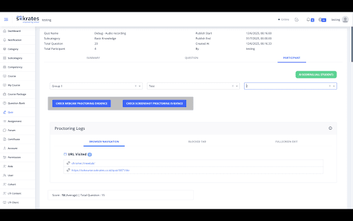 Sokrates Browser Proctoring screenshot