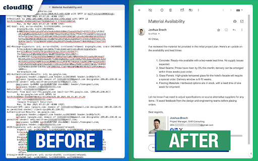 Forwarded Email Importer by cloudHQ screenshot