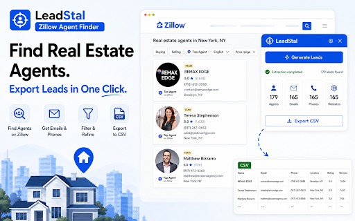Zillow Real Estate Agent Email Finder & Scraper screenshot