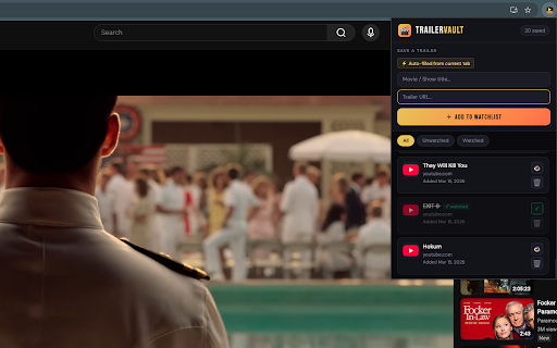 TrailerVault – Save to Watchlist screenshot