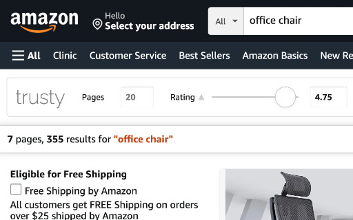 Trusty Search Assistant for Amazon screenshot