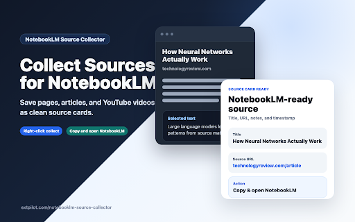 NotebookLM Source Collector screenshot