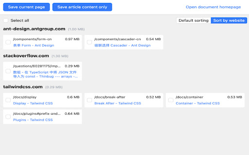 web document screenshot