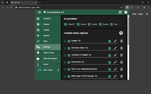AI Anywhere for ChatGPT screenshot