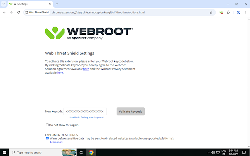 Web Threat Shield screenshot