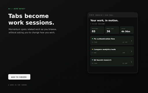 Momentum OS - Tab Session Manager screenshot