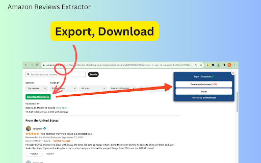 Amazon Reviews Extractor screenshot