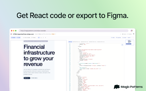 Magic Patterns — Import Website screenshot