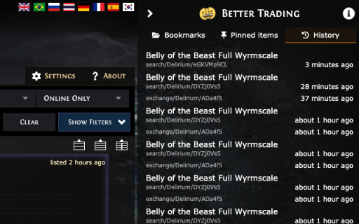 Better PathOfExile Trading screenshot