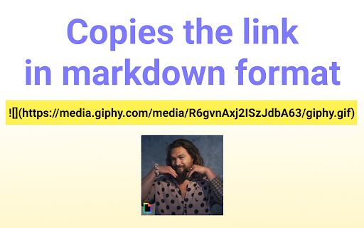 Giphy Markdown Link screenshot
