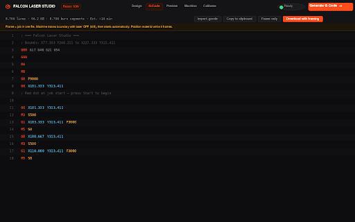 Falcon Laser Studio screenshot