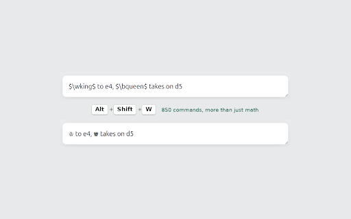 MatTalX - LaTeX to Unicode math symbols screenshot