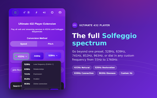 Ultimate 432Hz Converter : Spotify YouTube Tidal & All Web Music Streaming screenshot