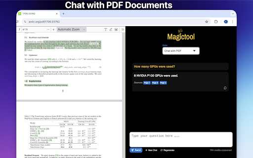 AI Chrome Extension powered by ChatGPT - Magictool AI screenshot