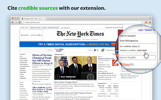 EasyBib Toolbar screenshot